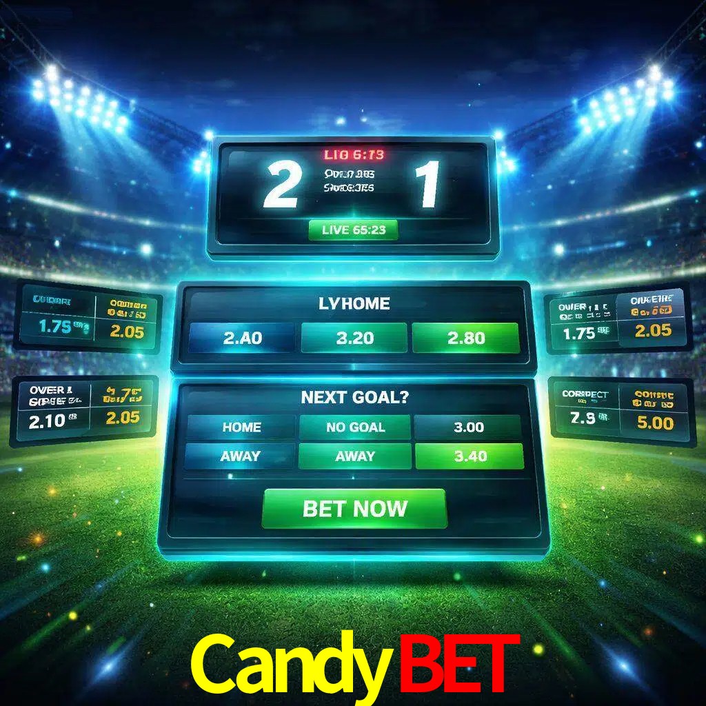 Vista de apuestas en vivo CandyBet durante un partido en curso